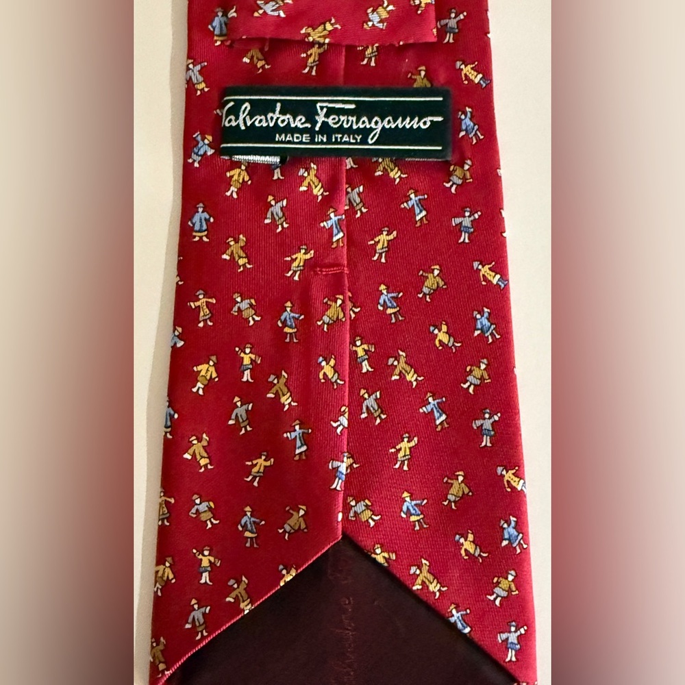 Salvatore Ferragamo Red Asian Tie